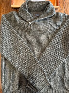 Men's Eidos Napoli, Olive, Shawl-Collar Sweater, Wool and Cashmere